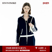 饰边运动开衫 IIIVIVINIKO2025春新款 运动风波浪装 女B513756613B