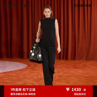 微喇针织裤 IIIVIVINIKO冬新款 OTW精纺羊毛 子女 秀场同款