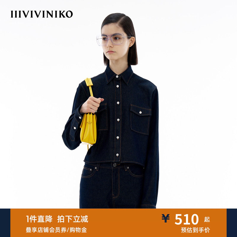 牛仔衬衫外套IIIVIVINIKO图片