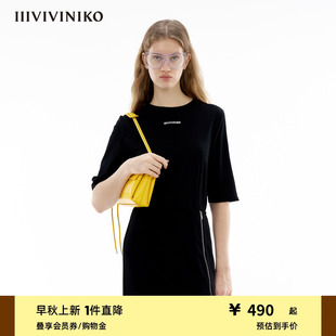 T恤女C420521382E IIIVIVINIKO夏季 新款 时尚 简约宽松合肩短袖
