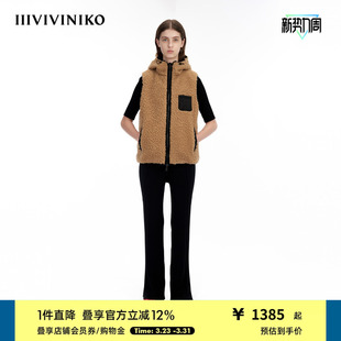 IIIVIVINIKO时髦美拉德双面穿直身短马甲女M343002390D