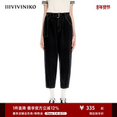 IIIVIVINIKO春夏新品 简约百搭复古黑牛仔九分裤 子女M311805202A