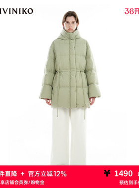 IIIVIVINIKO“进口纸感棉”多巴胺连帽鸭绒羽绒服女M349112148E