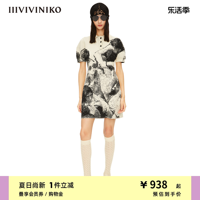 IIIVIVINIKO连衣裙印花