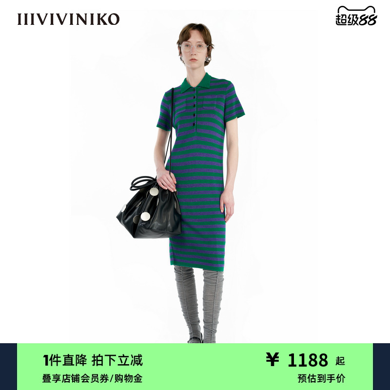 针织条纹连衣裙IIIVIVINIKO