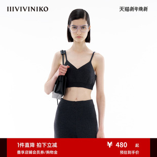 时尚 新款 IIIVIVINIKO春季 针织吊带背心胸衣女 OTW精纺纯羊毛
