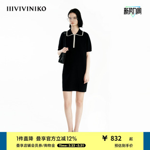 IIIVIVINIKO夏新款 直身通勤polo直筒休闲连衣裙女R421105650C