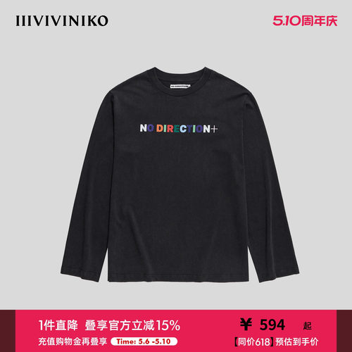 NO DIRECTION+ 水洗复古长袖T恤N530513301B
