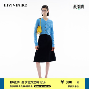 内蒙古山羊绒 V领针织开衫 IIIVIVINIKO春季 优雅通勤修身 女 新款