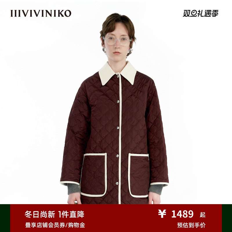 格纹棉服外套IIIVIVINIKO