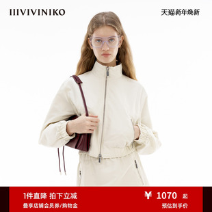 新款 IIIVIVINIKO夏季 简约百搭运动外套女 经纬异色记忆料