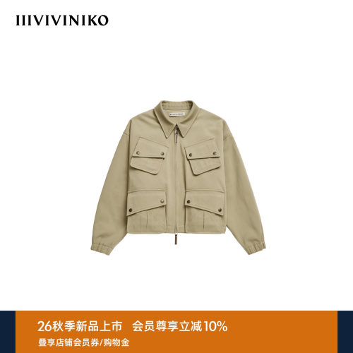 IIIVIVINIKO2026秋季新款复古干练多口袋工装夹克女M630318154C