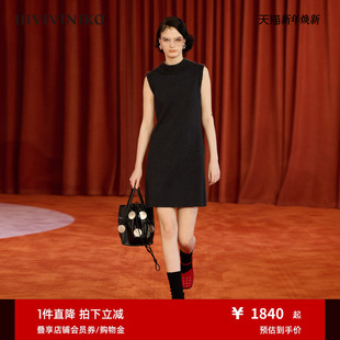 新款 IIIVIVINIKO冬季 OTW精纺羊毛 A字连衣裙女 秀场同款