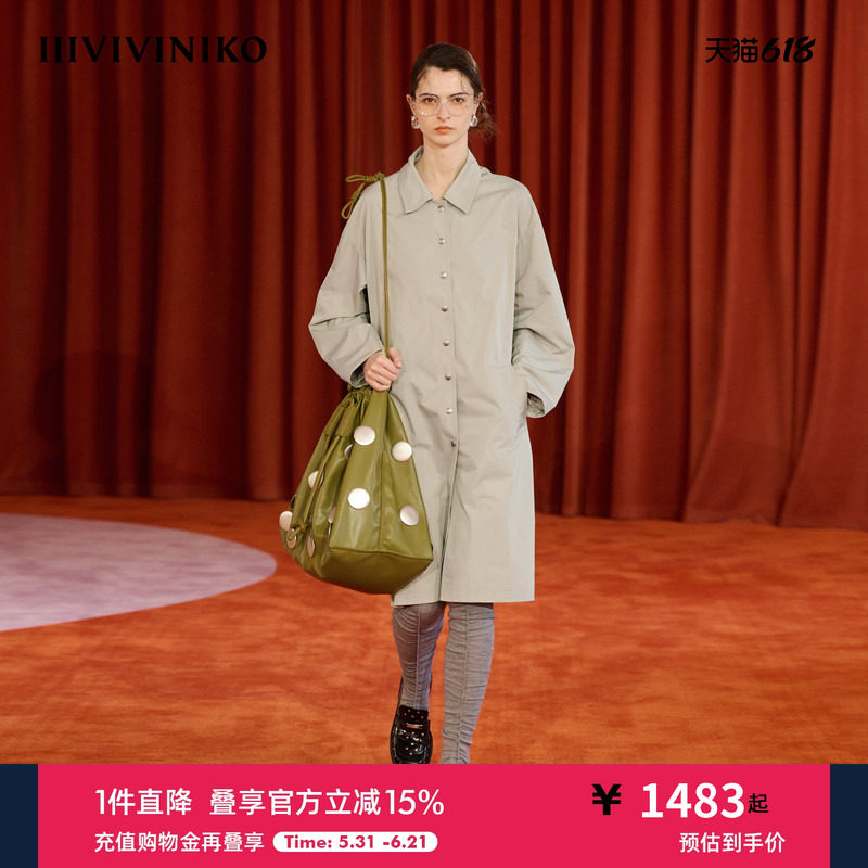 【秀场同款 solotex纱】IIIVIVINIKO秋新款工装感风衣外套女