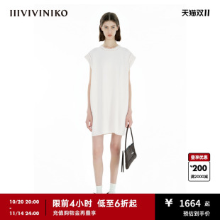 网格花边无袖 时尚 连衣裙女B521161666C 新款 IIIVIVINIKO2025夏季