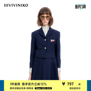 IIIVIVINIKOxSSG联名合作系列学院风短款 气质外套女C322731064C
