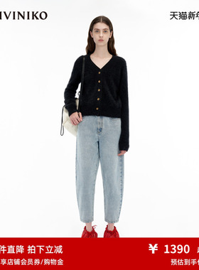 IIIVIVINIKO冬季新品“羊绒”多巴胺V领保暖针织衫女M340238645C