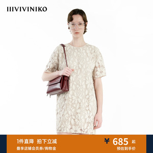 【限定重磅古典蕾丝】IIIVIVINIKO夏季新款优雅直筒连衣裙女