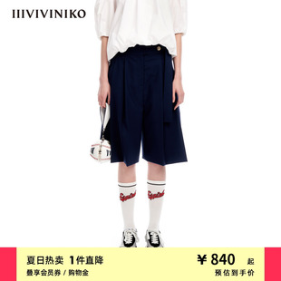 子女M320833064D 微A藏青阔腿中裤 精仿羊毛面料 IIIVIVINIKO