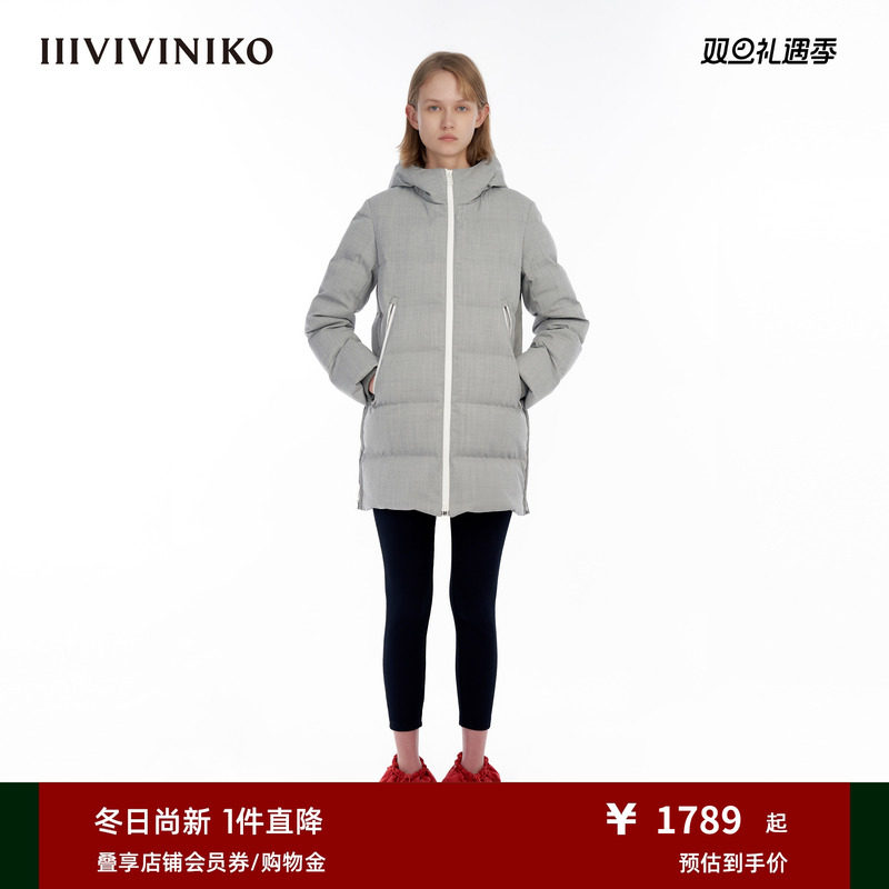 羊毛中长款羽绒服IIIVIVINIKO