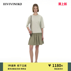 IIIVIVINIKO2026夏季新款T恤拼接连衣裙伞裙女M620615385E