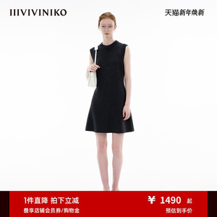 复古针织无袖 新款 IIIVIVINIKO春季 小A连衣裙女 OTW精纺纯羊毛