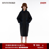休闲长款 IIIVIVINIKO 双面异色复合面料 运动风衣女M330902140B