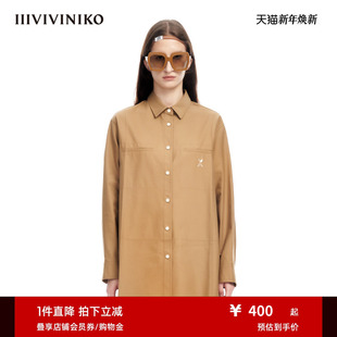 IIIVIVINIKO春夏新品 女M310406109C 宽松帅气棉弹Oversize大衬衫