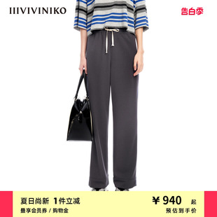 IIIVIVINIKO夏季 子女M320829363D 宽松休闲直身阔腿慢跑长裤 新品