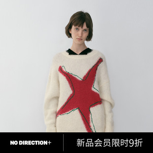 N610110659A44 星月系列刺绣羊驼毛针织衫 DIRECTION