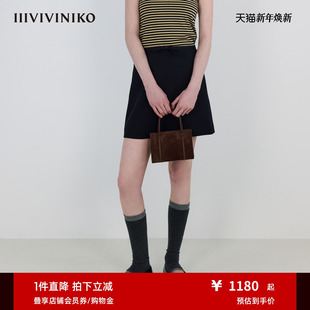IIIVIVINIKO2025秋新款 饰A字半裙女M530729120B 可爱蝴蝶结装
