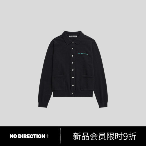 NO DIRECTION+2026秋羊毛羊绒学院风复古Polo开衫N630203602C20