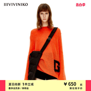 女M230118648B IIIVIVINIKO秋冬新品 学院圆领松身套头针织衫