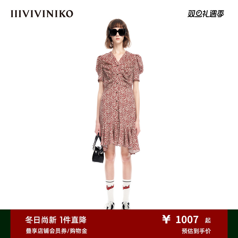 夏季碎花连衣裙IIIVIVINIKO