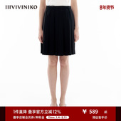 经典 IIIVIVINIKO春季 新款 百搭A型百褶半身短裙女M412806105B
