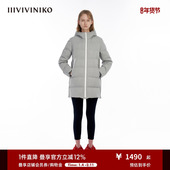 精纺覆膜中长款 IIIVIVINIKO 进口ZQ羊毛 羽绒服女M349111128F