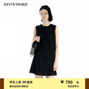 新款 IIIVIVINIKO夏季 直筒無袖 限定重磅古典蕾絲 連衣裙女