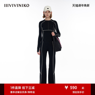 女M330120624B 小立领紧身针织打底衫 IIIVIVINIKO 日本醋酸尼龙