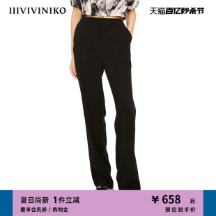 子女M220801135E 爽滑阔腿长裤 凉感醋酸 IIIVIVINIKO春夏新品