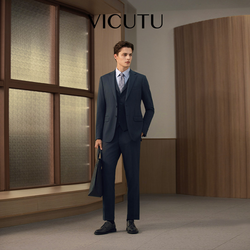 VICUTU威可多男士西服上衣商务休闲正装高级质感百搭婚礼西装外套