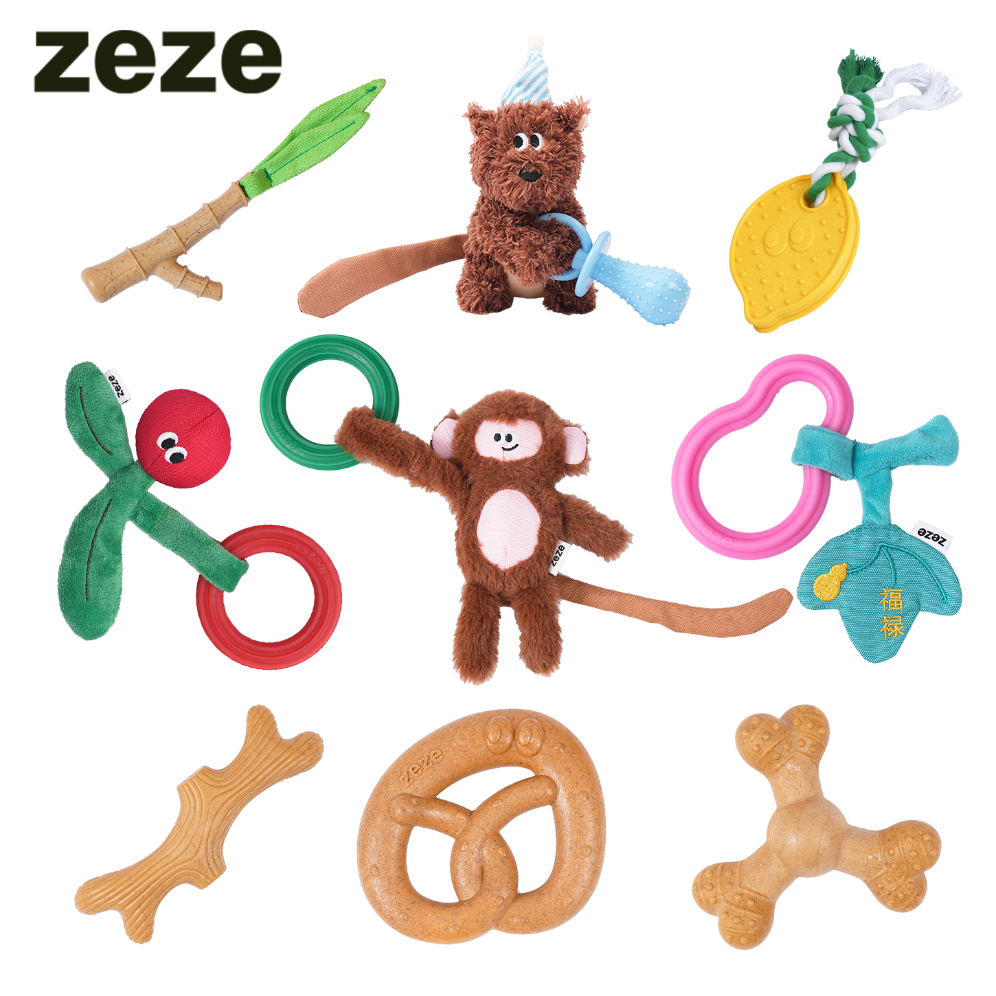 ZEZE狗狗磨牙洁齿玩具消耗精力啃咬咬胶幼犬泰迪比熊自嗨解闷玩具