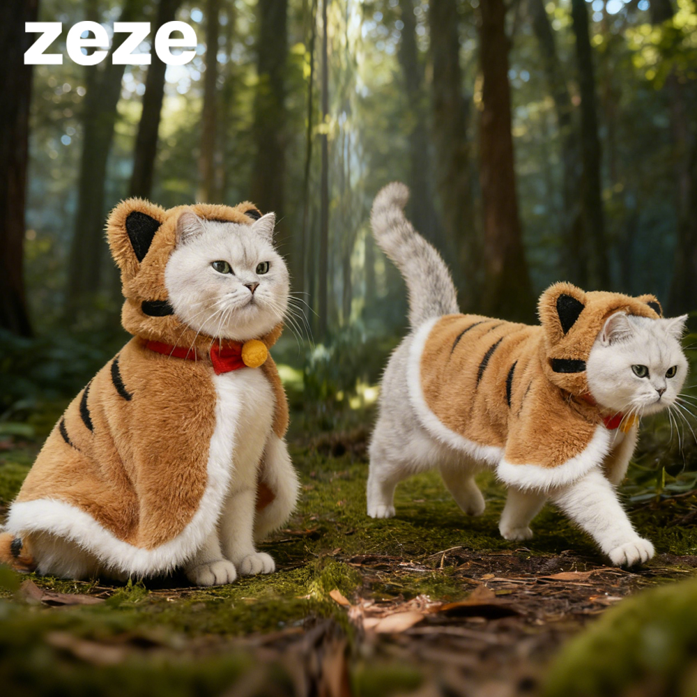 zeze老虎披风斗篷宠物猫咪服饰