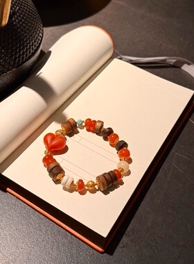 ▪️ 文玩少女心 南红屁桃爱心沉香药片绿松石莲花珠s925银配件