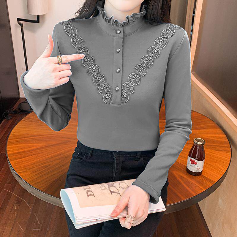中老年妈妈立领打底衫加厚
