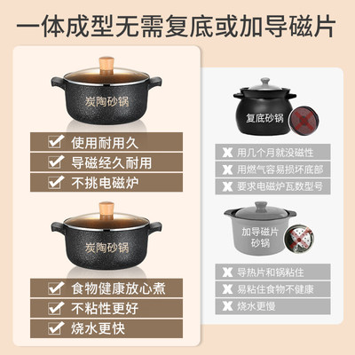 砂锅电磁炉专用炖锅燃气灶通用家用燃气煲汤炖汤明火两用陶瓷沙锅