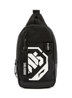 李宁胸包男女款2025新款BADFIVE反伍运动休闲单肩包斜挎包ABDV207