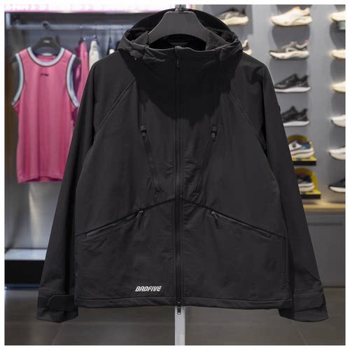 李宁外套2024冬季新款反伍BADFIVE男子防泼水宽松运动风衣AFDU505