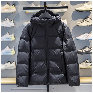 李宁男子短款羽绒服2025冬季健身系列80%鸭绒保暖连帽外套AYMV495
