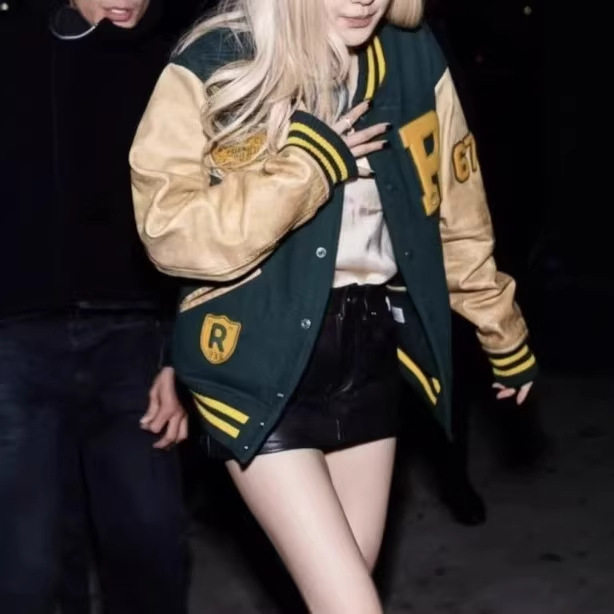 美式复古风拼色棒球服女厚款运动外套绿色徽章夹克,运动服/休闲服装,棒球服,淘宝优惠券,粉丝福利购,淘宝优惠卷