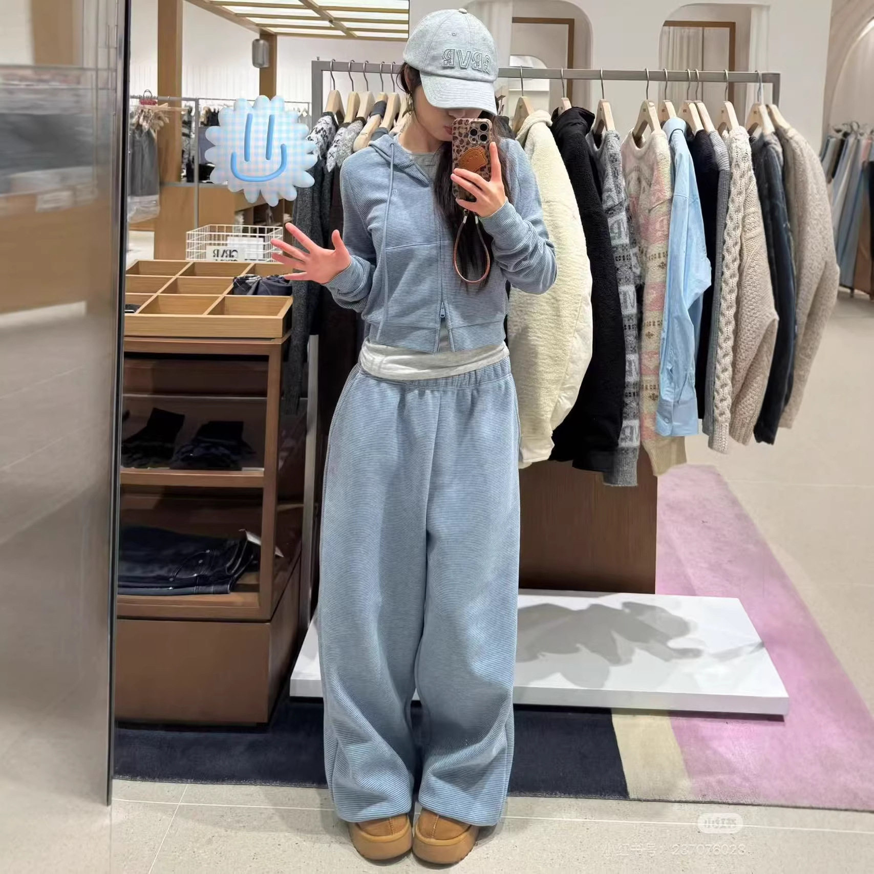 休闲运动风连帽卫衣套装女加厚宽松阔腿裤两件套慵懒风